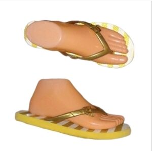 Michael Kors Gold Striped Flip-flops